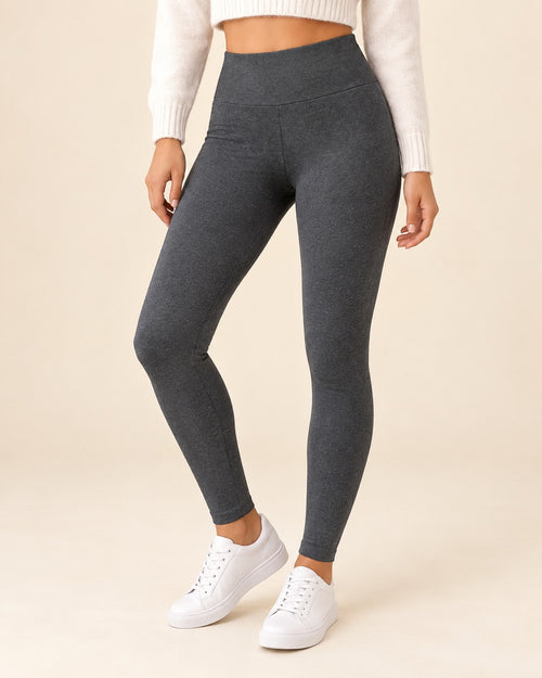 Everyday Fleece Leggings in Deep Gray — full-length studio view